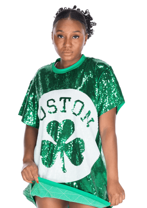 Boston Basketball Sequin Dress - SEQUIN FANS