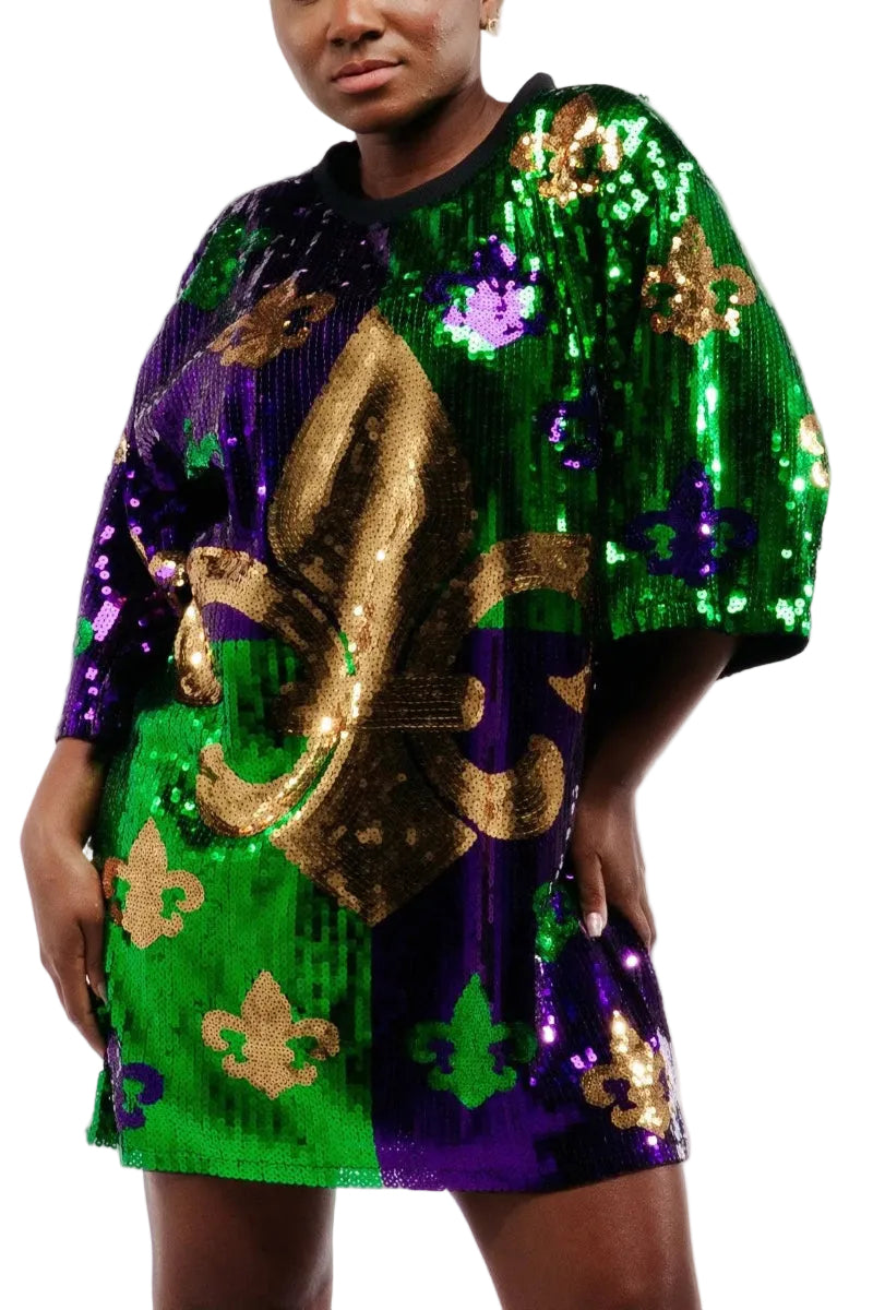 Mardi Gras Sequin Dress