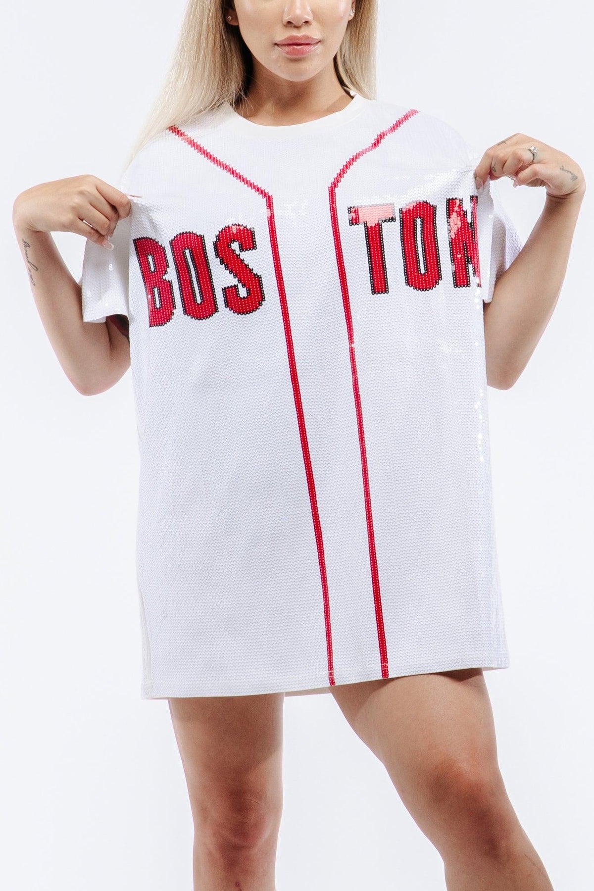Boston Baseball Sequin Dress - SEQUIN FANS