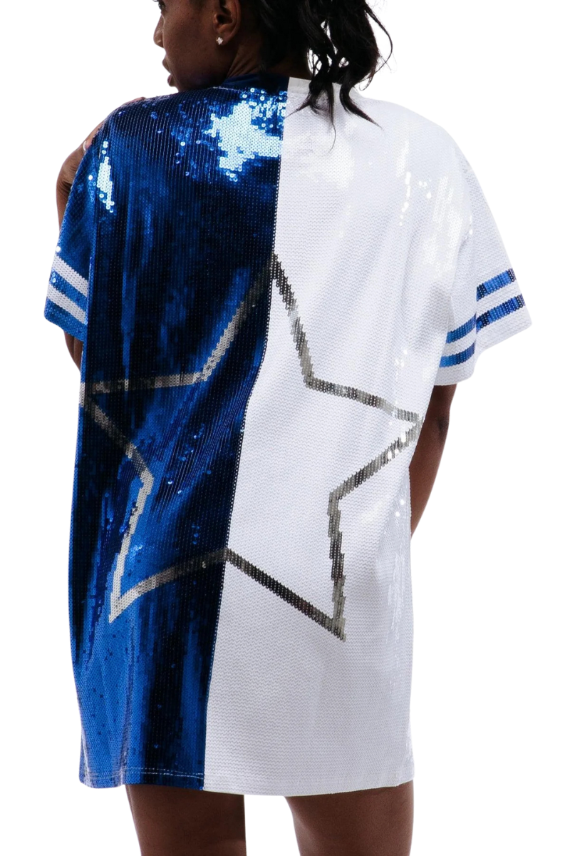 Dallas Football Logo Sequin Jersey Dress