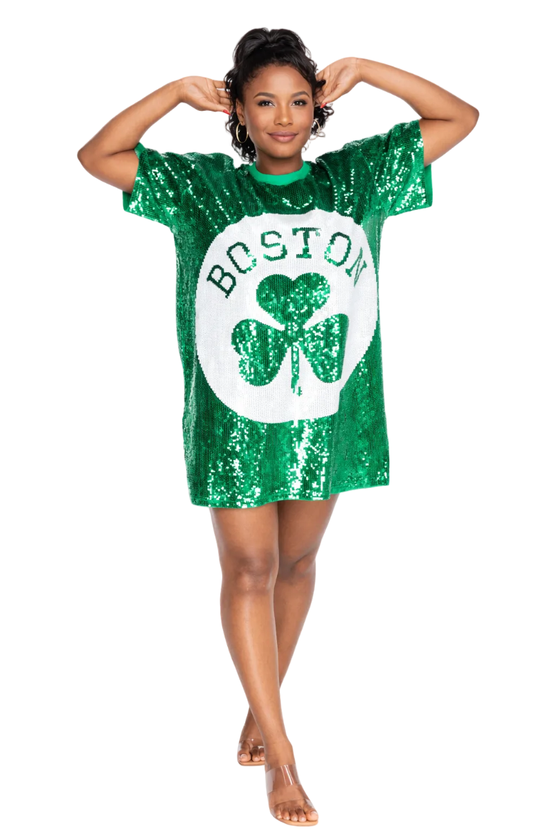 boston celtics jersey dress Boston Basketball Sequin Dress