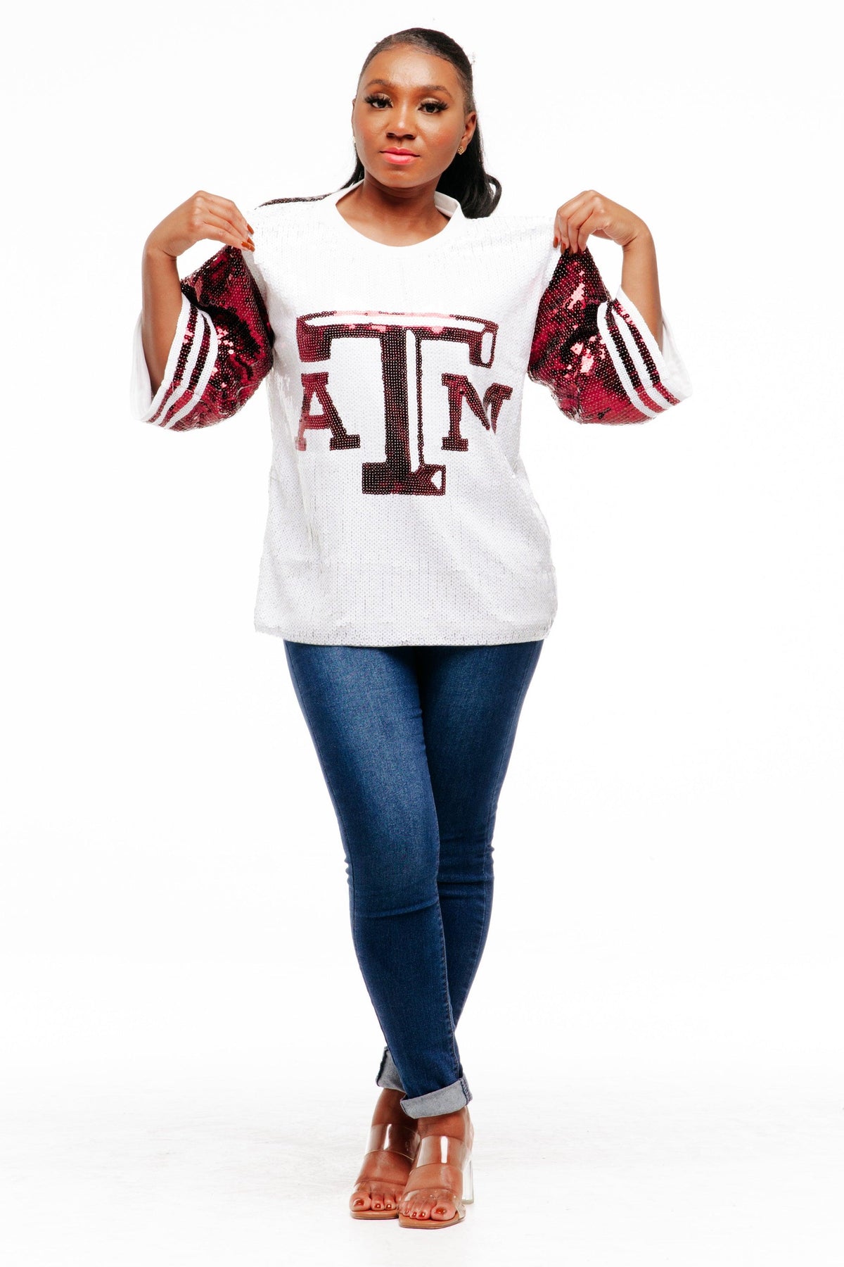 Texas College Sequin Shirt - SEQUIN FANS