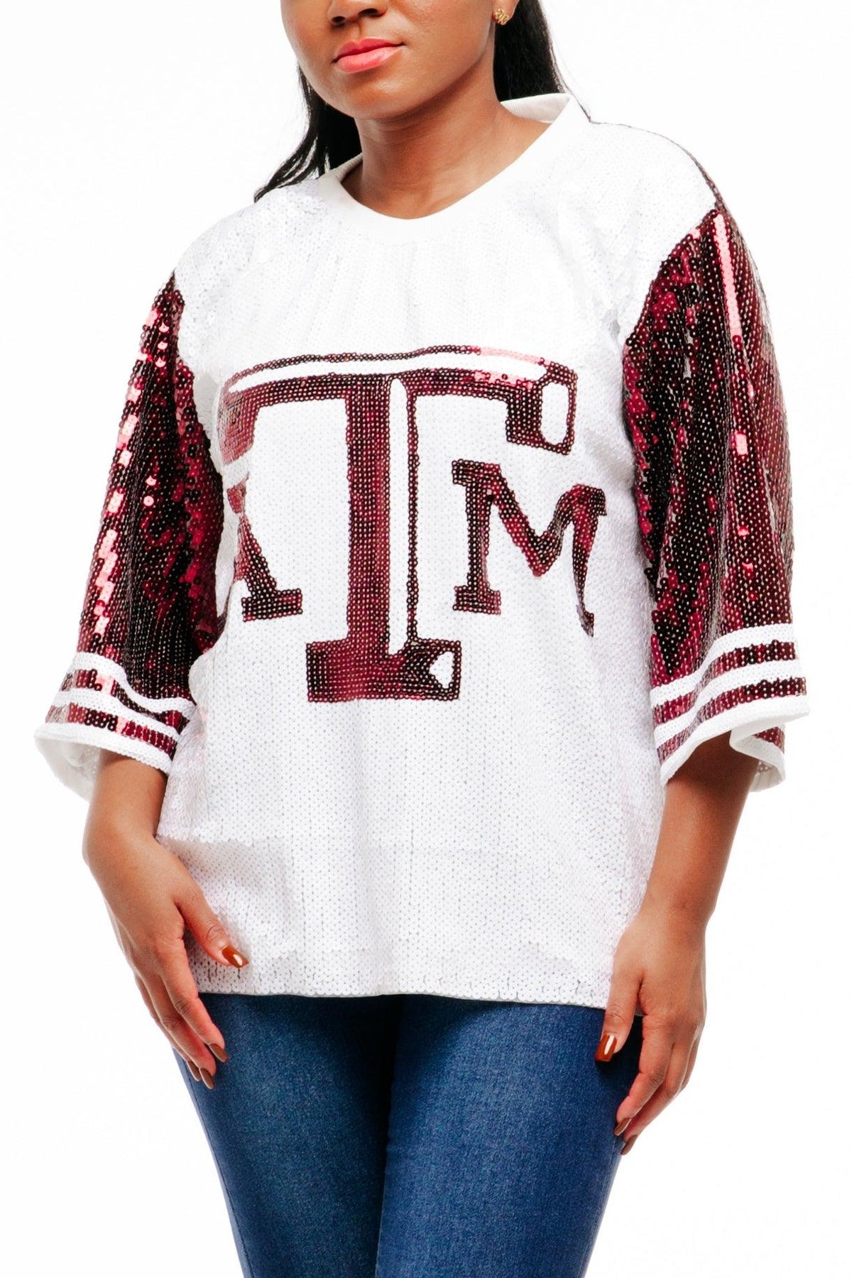 Texas College Sequin Shirt - SEQUIN FANS