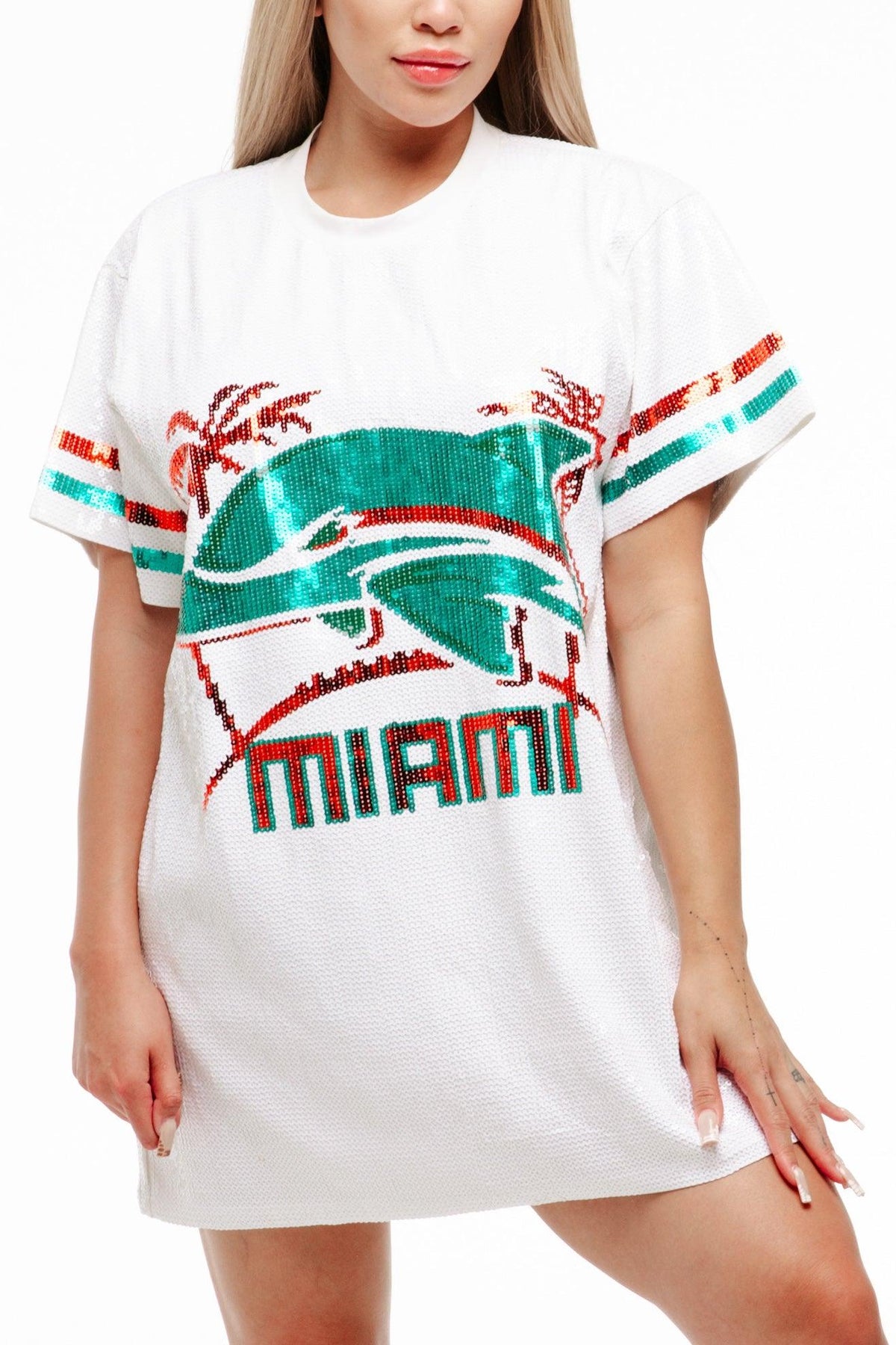 Miami Football Sequin Dress - SEQUIN FANS