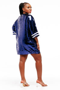 Game Day Sequin Dress - Blue - SEQUIN FANS