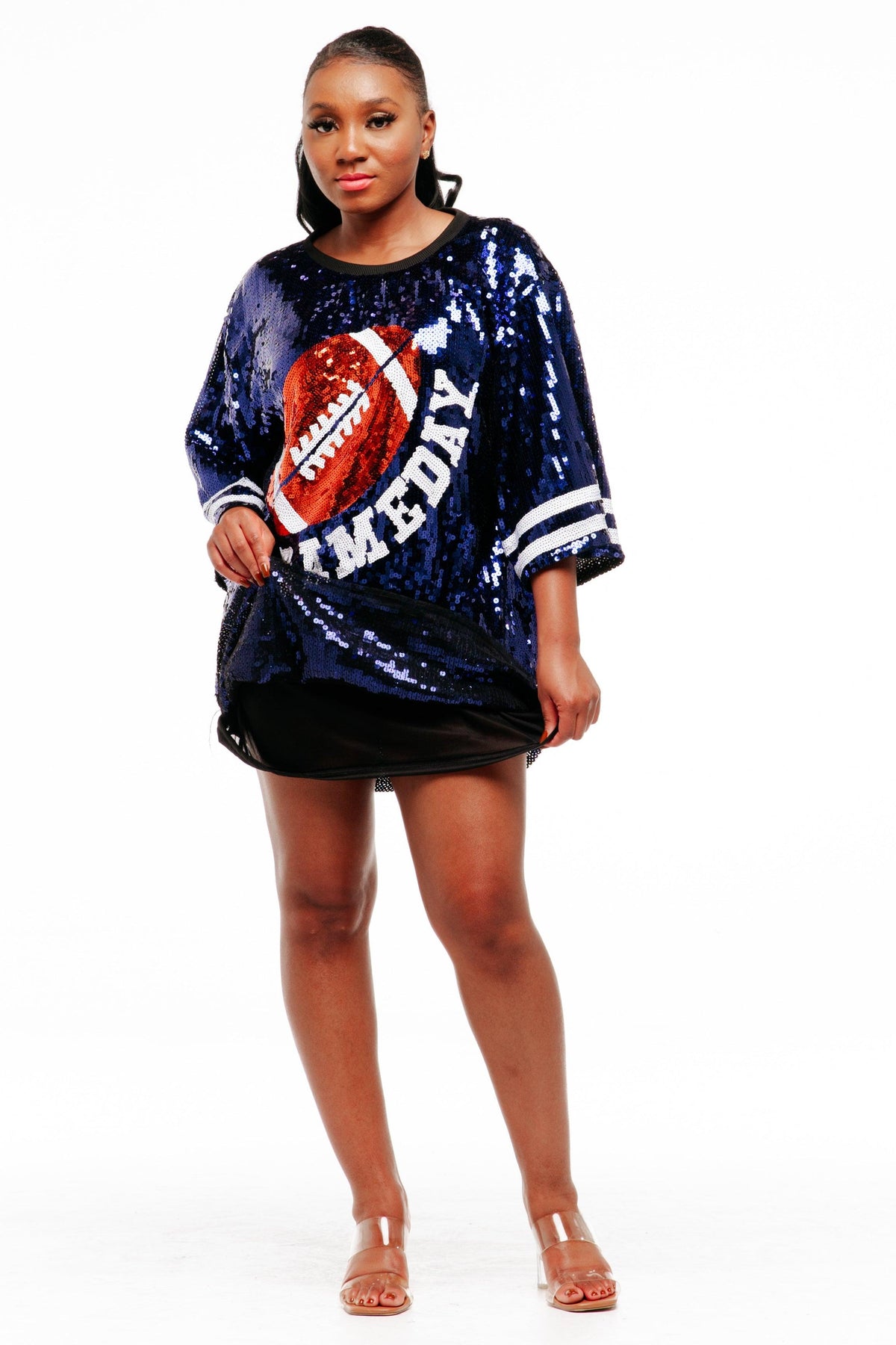 Game Day Sequin Dress - Blue - SEQUIN FANS