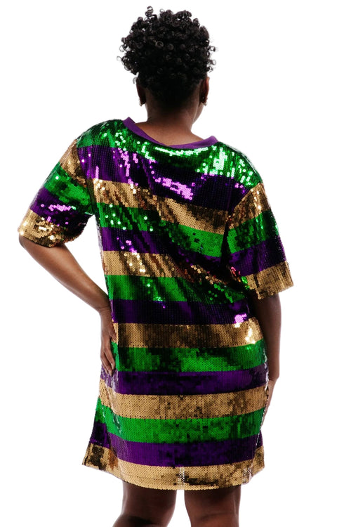 Queen of Mardi Gras Sequin Dress - SEQUIN FANS