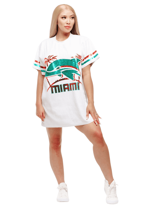 Miami Football Sequin Dress - SEQUIN FANS