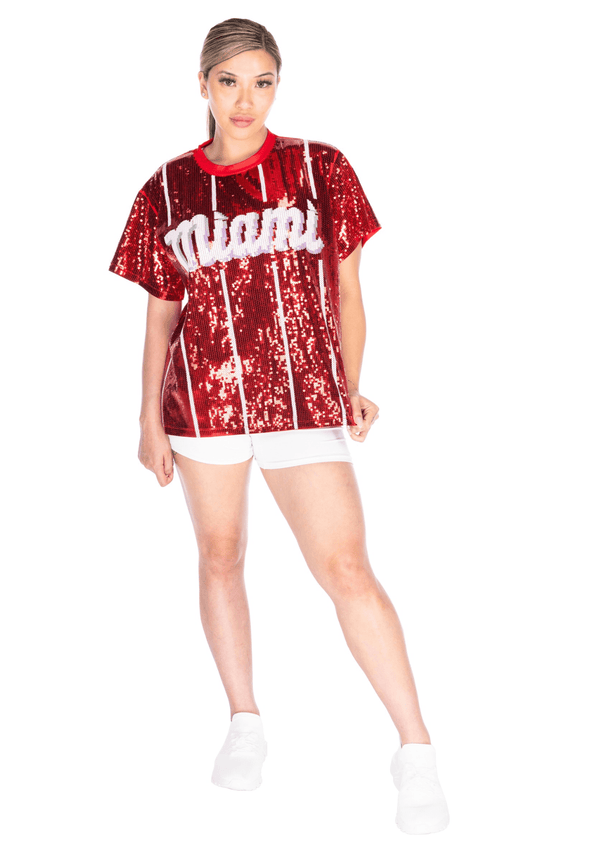 Miami Baseball Sequin Shirt - SEQUIN FANS
