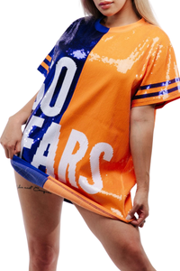 Chicago Go Bears Football Sequin Jersey Dress - Sequin Fans Chicago Go Bears Football Sequin Jersey Dress - Sequin Fans