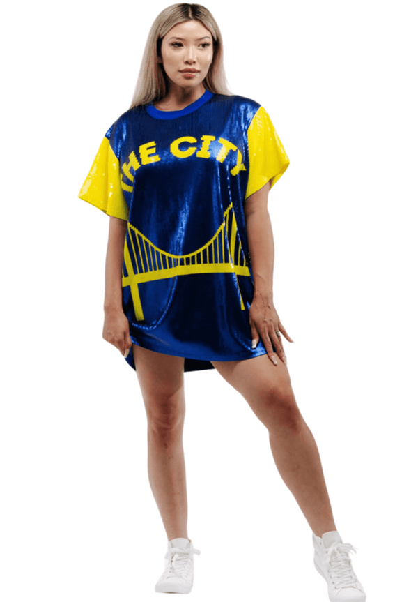 Golden State Basketball Sequin Dress - SEQUIN FANS