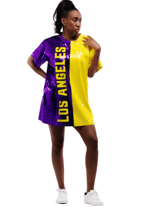 Los Angeles Basketball Sequin Dress - SEQUIN FANS