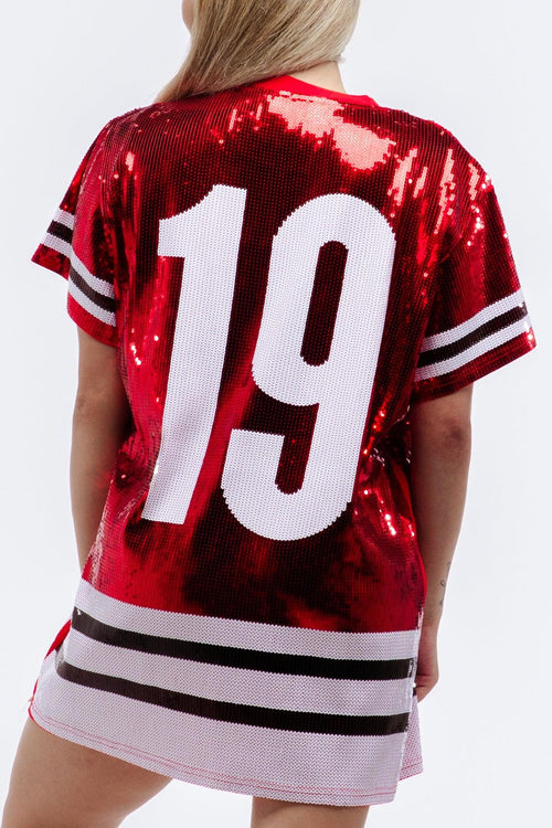 Chicago Hockey Sequin Jersey Dress - SEQUIN FANS