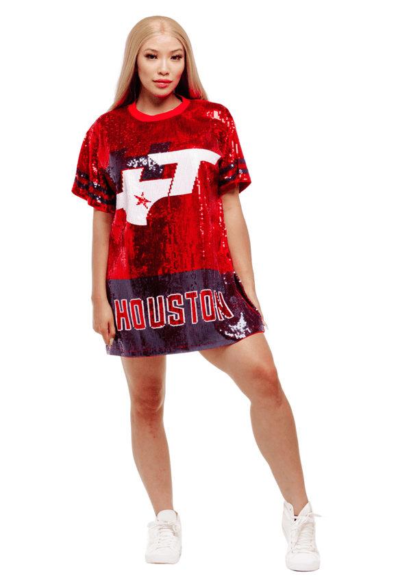 Houston Football Sequin Dress - SEQUIN FANS