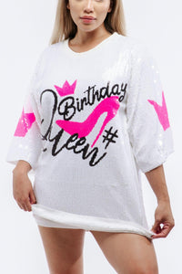 Birthday Queen Pink Heels Sequin Dress - SEQUIN FANS