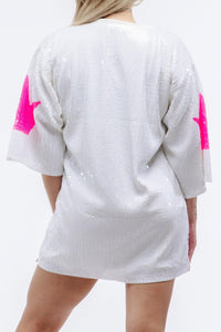 Birthday Queen Pink Heels Sequin Dress - SEQUIN FANS