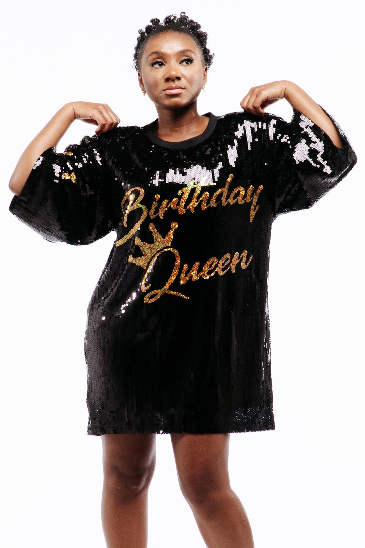 Birthday Queen Sequin Dress - White SEQUIN FANS Birthday Queen Sequin Dress - White SEQUIN FANS