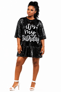 Birthday Plus Size Sequin Dress