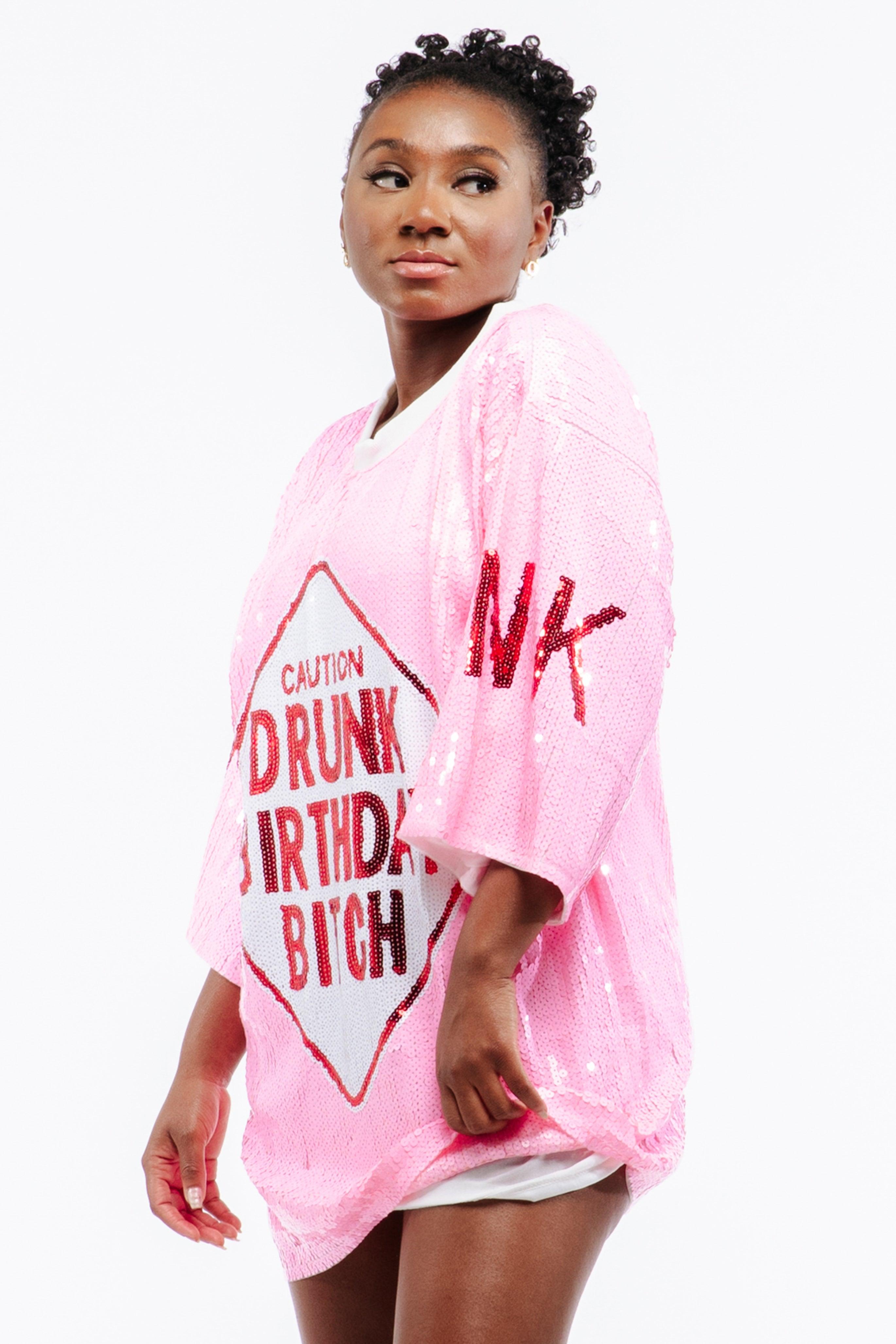 Drunk Birthday Sequin Dress - Pink – SEQUIN FANS