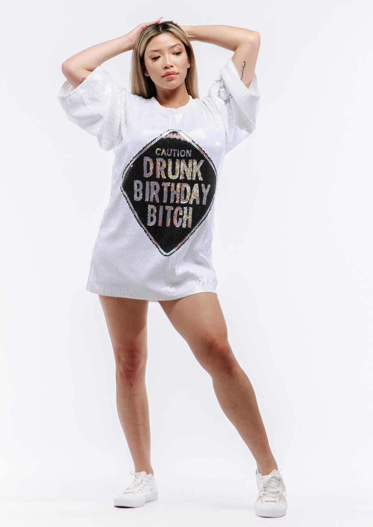 Drunk Birthday Sequin Dress - Black - SEQUIN FANS