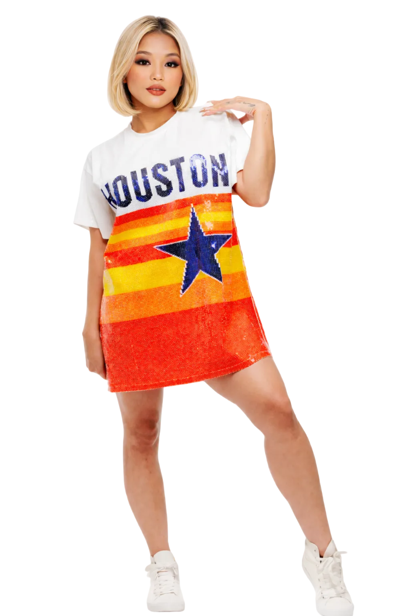 Houston Baseball Sequin Dress