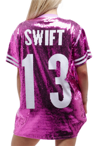 pink sequin jersey dress Jaded Rose Petite t-shirt dress in pink sequin