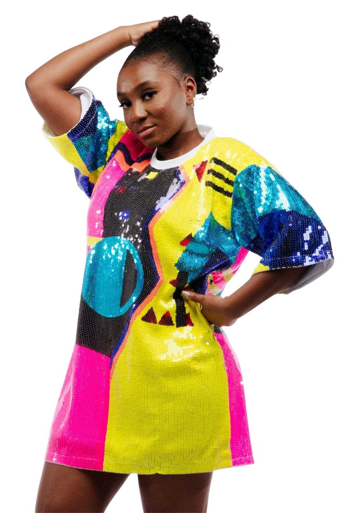 80's Geometric Sequin Dress