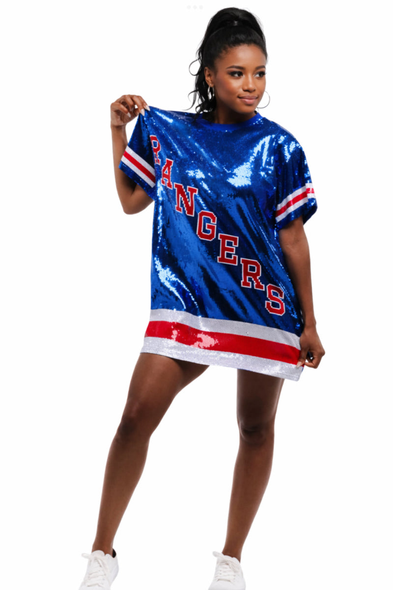 New York Hockey Sequin Dress