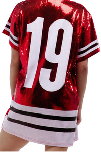 Chicago Hockey Sequin Jersey Dress