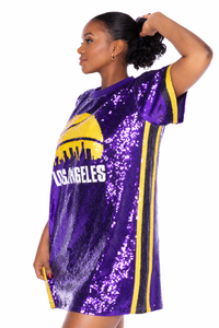 Los Angeles Basketball Sequin Dress