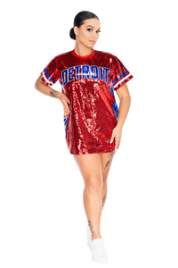 Detroit Basketball Sequin Dress