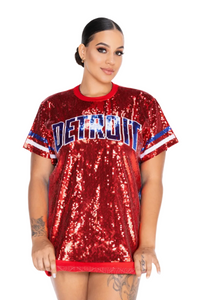 Detroit Basketball Sequin Dress
