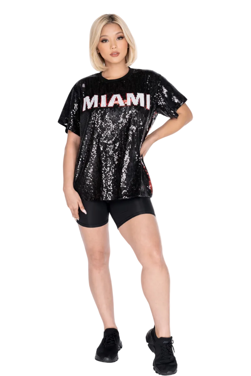 Miami Basketball Sequin Shirt