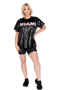 Miami Basketball Sequin Shirt