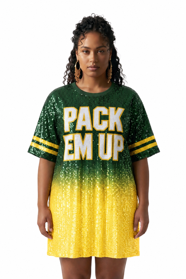 Green Bay Ombre Sequin Dress