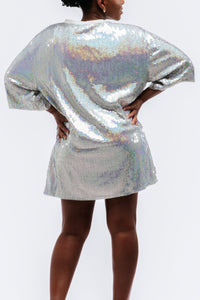 It's My Birthday Sequin Dress - Silver SEQUIN FANS It's My Birthday Sequin Dress - Silver SEQUIN FANS