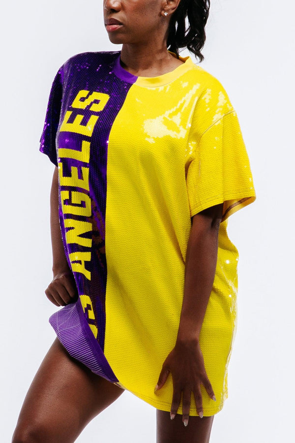 Los Angeles Basketball Sequin Dress - SEQUIN FANS