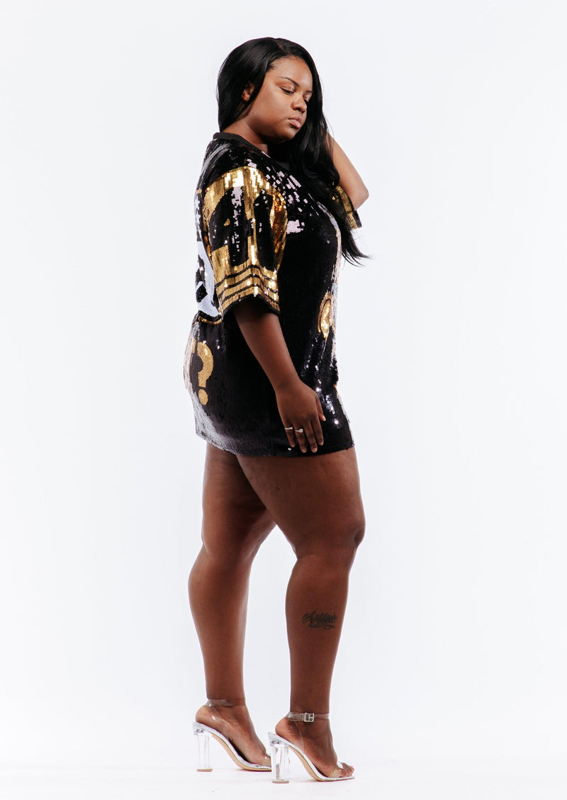 New Orleans Who Dat Football Sequin Dress - SEQUIN FANS
