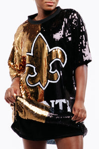 New Orleans Football Sequin Dress - SEQUIN FANS