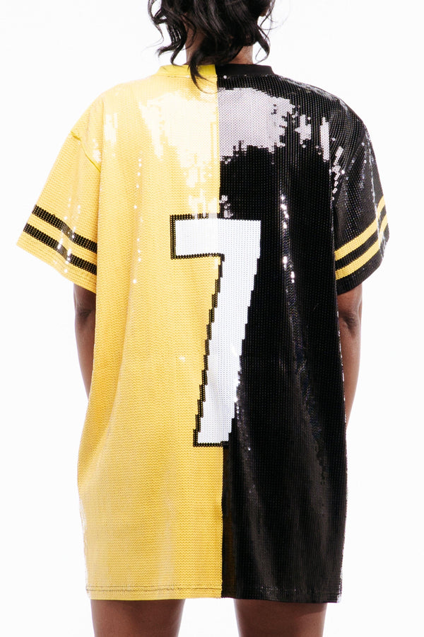 Sequin Pittsburgh Football Jersey Dress 