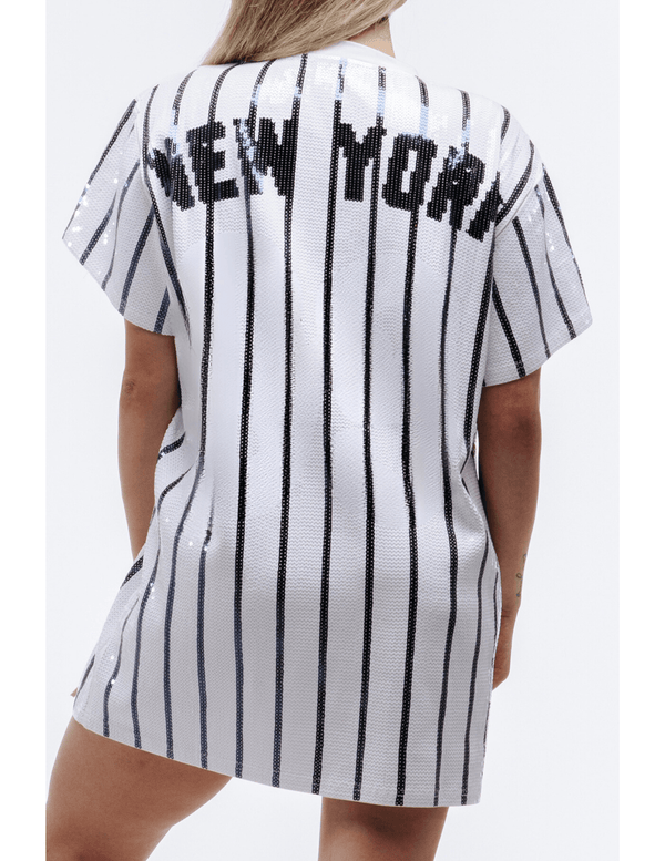 New York Baseball Sequin Dress - SEQUIN FANS