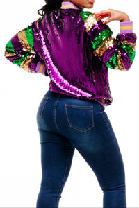 Mardi Gras Sequin Jacket - SEQUIN FANS