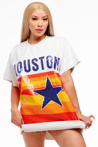 Houston Baseball Sequin Dress - SEQUIN FANS