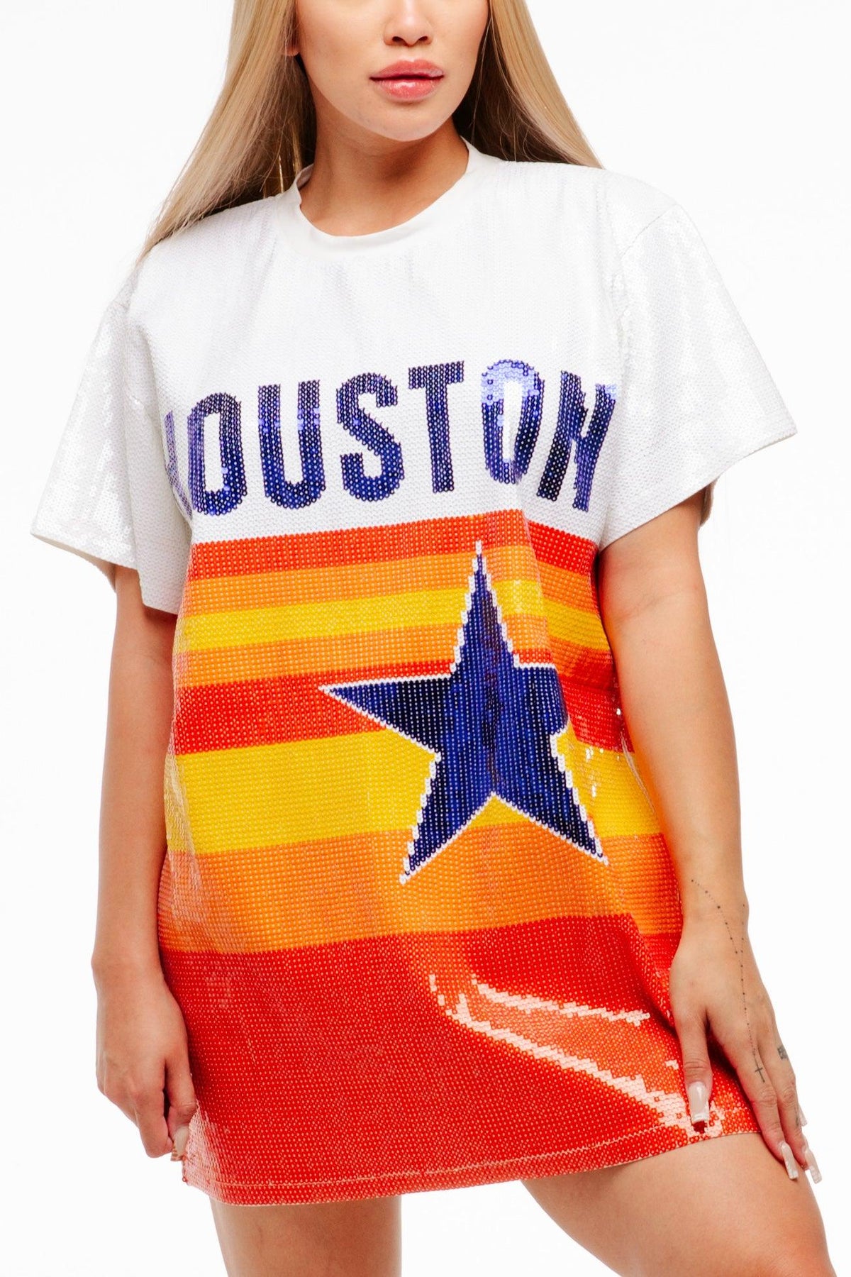 Houston Baseball Sequin Dress - SEQUIN FANS