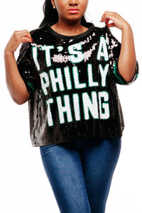 Philadelphia Football Sequin Shirt - SEQUIN FANS