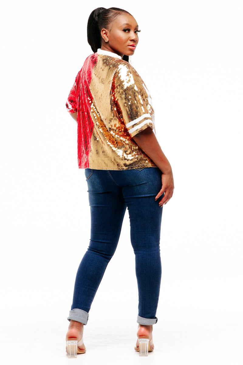 San Francisco Football Sequin Shirt - SEQUIN FANS