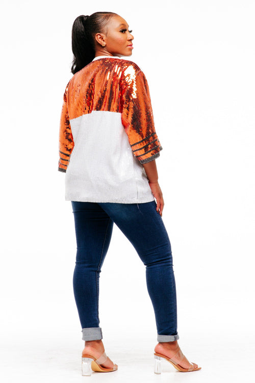 Texas College Sequin Shirt - SEQUIN FANS