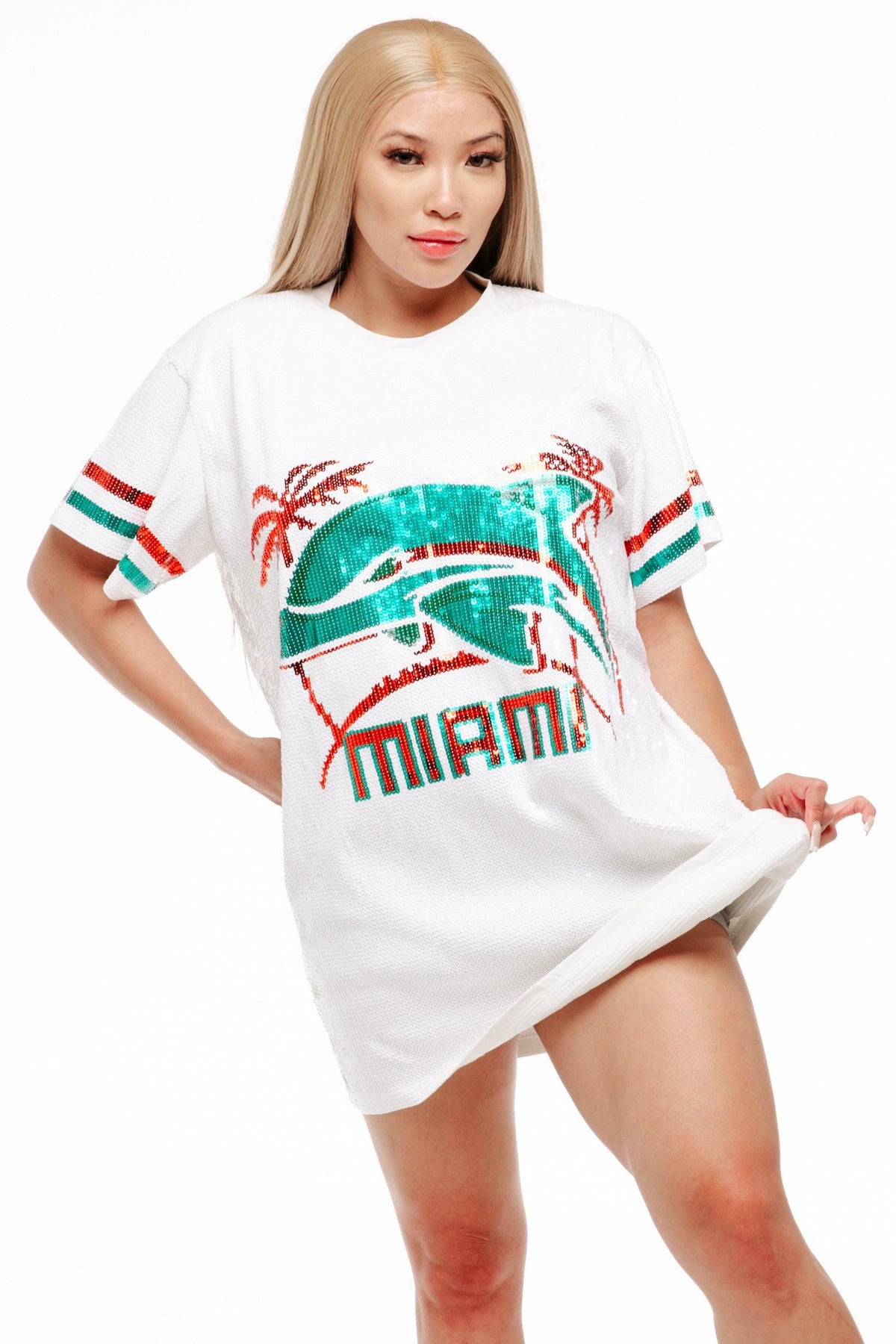 Miami Football Sequin Dress - SEQUIN FANS