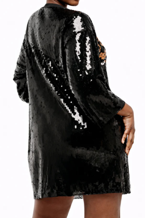 Game Day Sequin Dress - Black