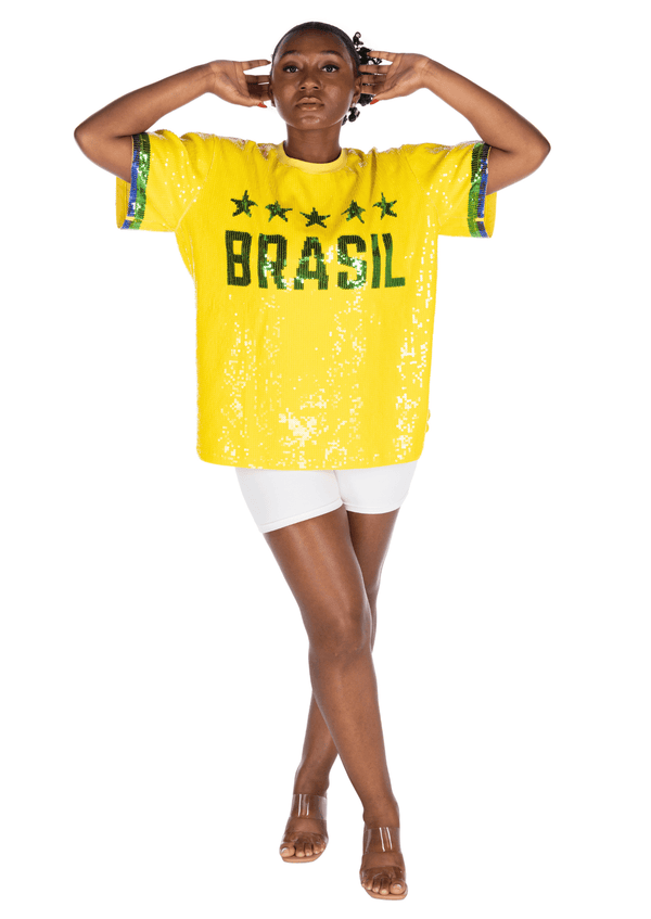Brazil Soccer Sequin Shirt - SEQUIN FANS